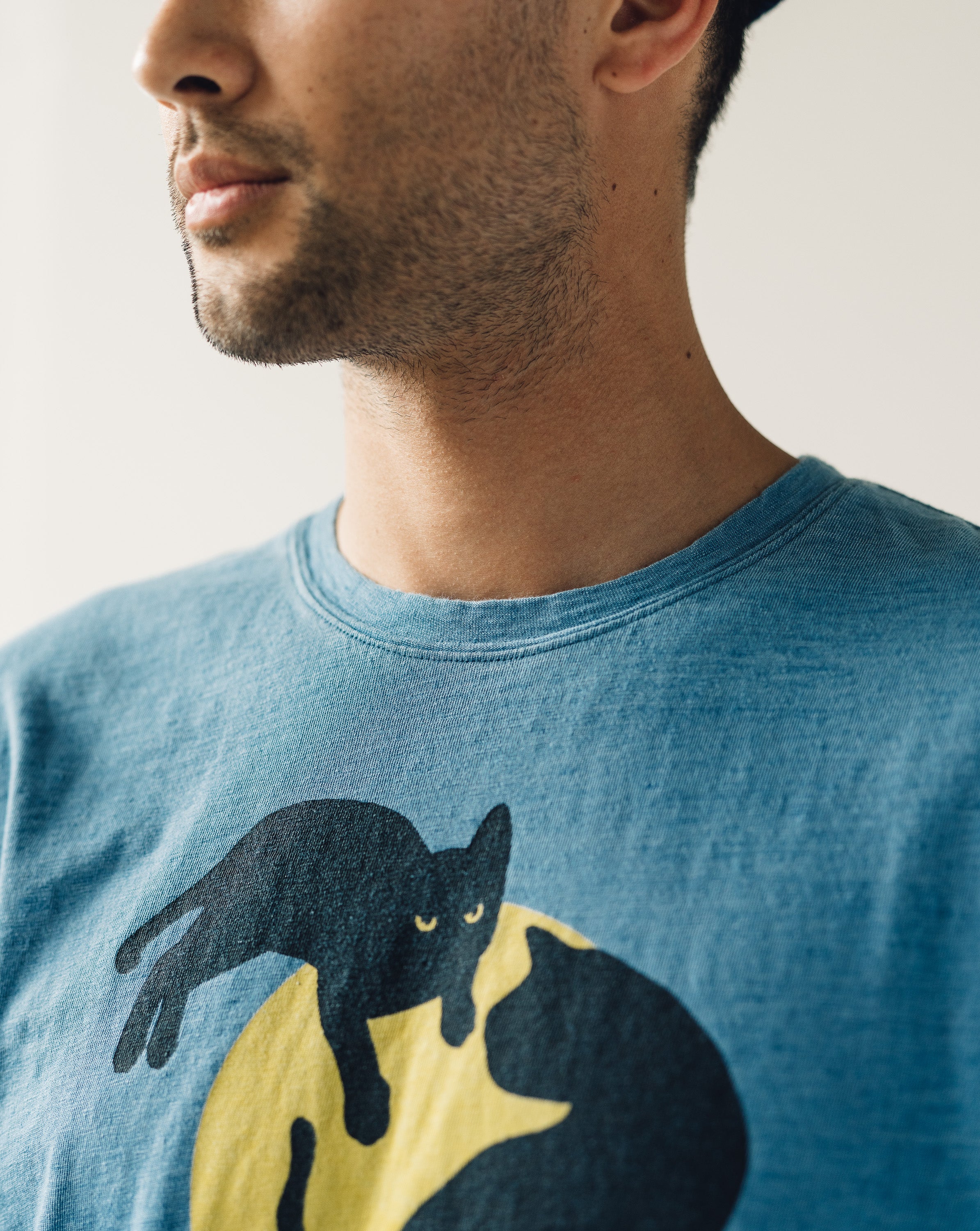 Kapital Catpital Tee, Indigo – Glasswing