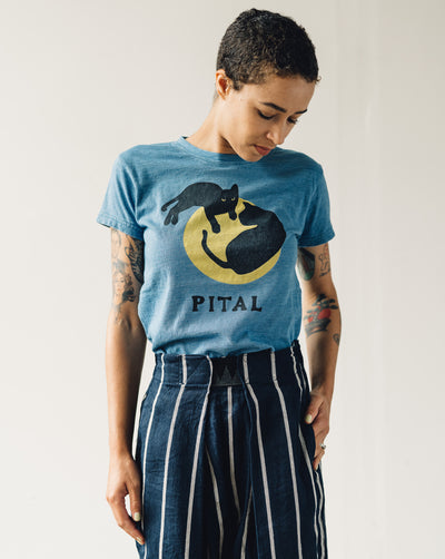 Kapital Catpital Tee, Indigo