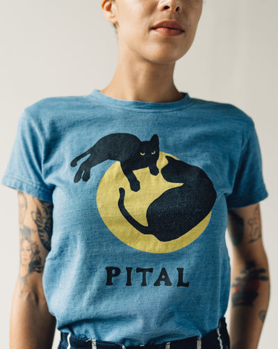 Kapital Catpital Tee, Indigo