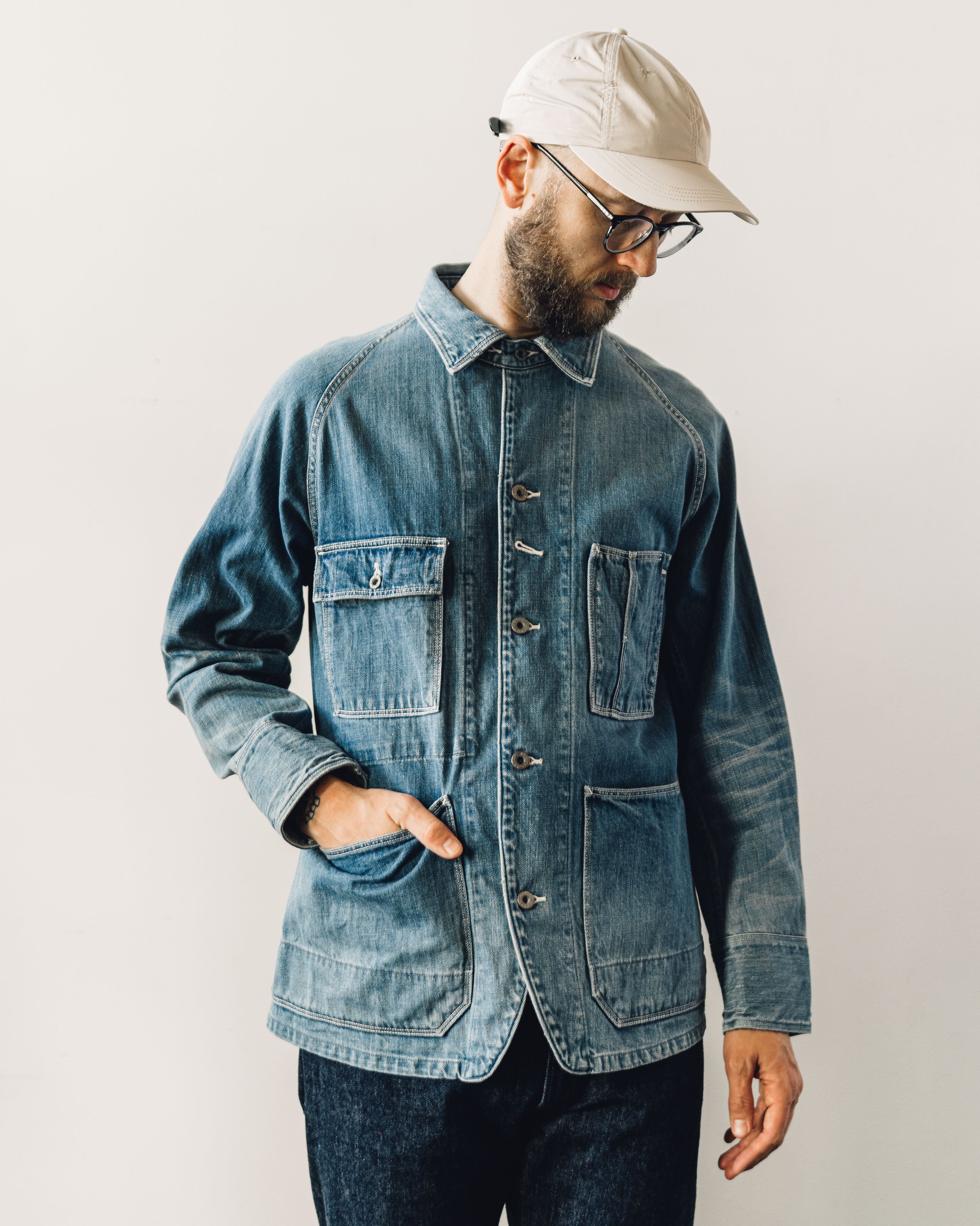 Kapital 12oz Denim Cactus Coverall, Midtone – Glasswing