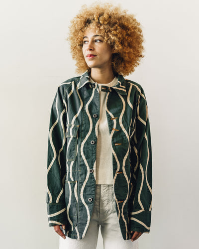 Kapital Sickness Stripe Cactus Jacket, Green