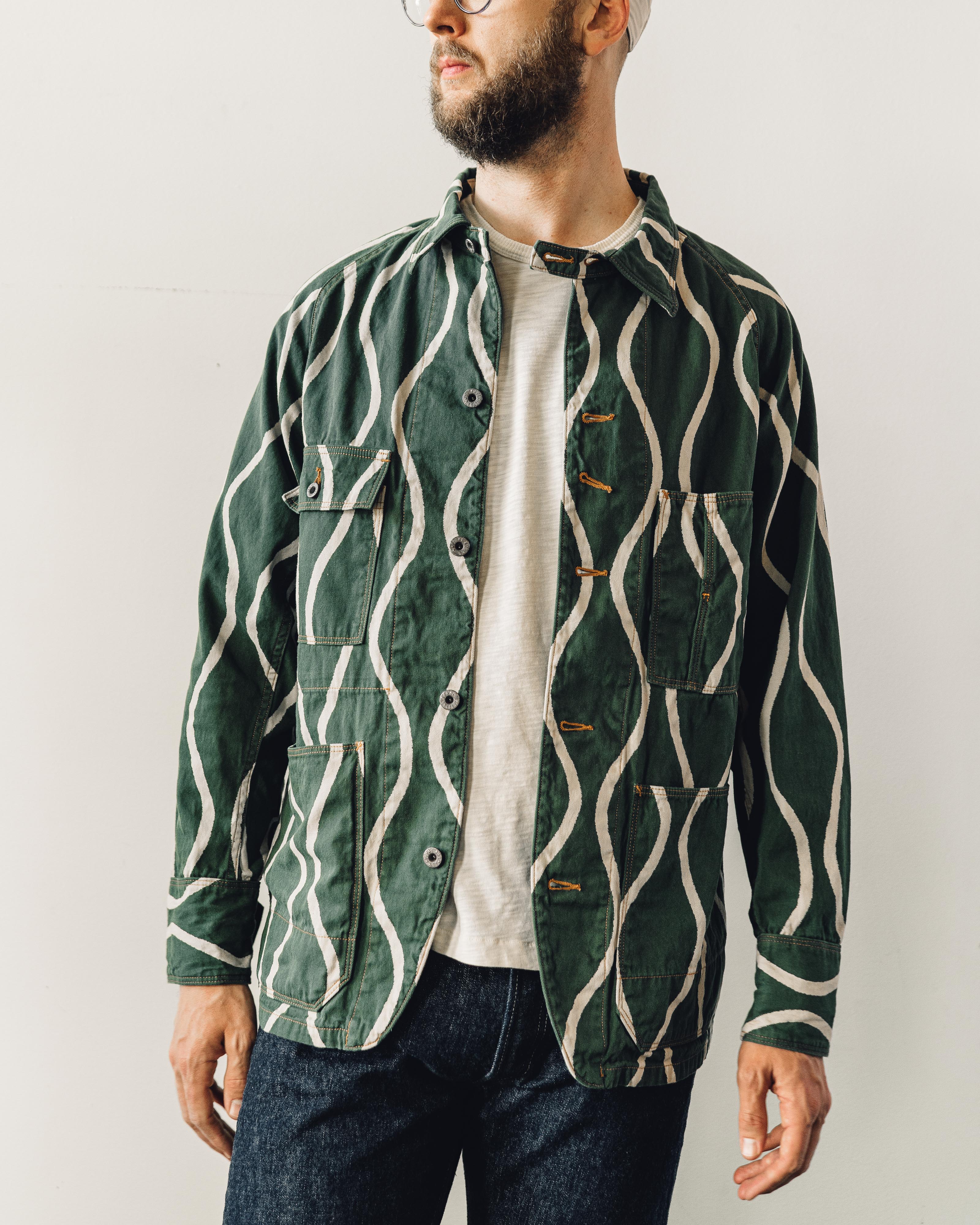 キャピタル　LINEN STRIPE CACTUS COVERALL KAPITAL LINEN GLITTER PHILLIES STRIPE CACTUS COVERALL ECRU