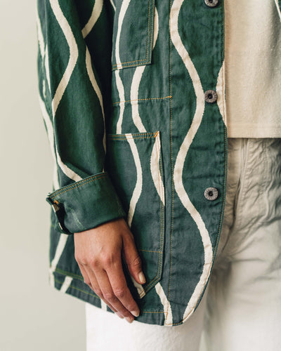 Kapital Sickness Stripe Cactus Jacket, Green