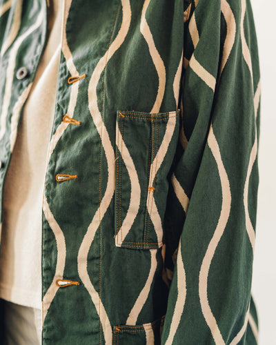 Kapital Sickness Stripe Cactus Jacket, Green