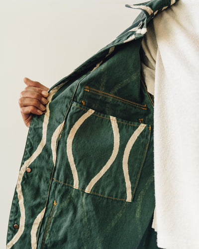 Kapital Sickness Stripe Cactus Jacket, Green