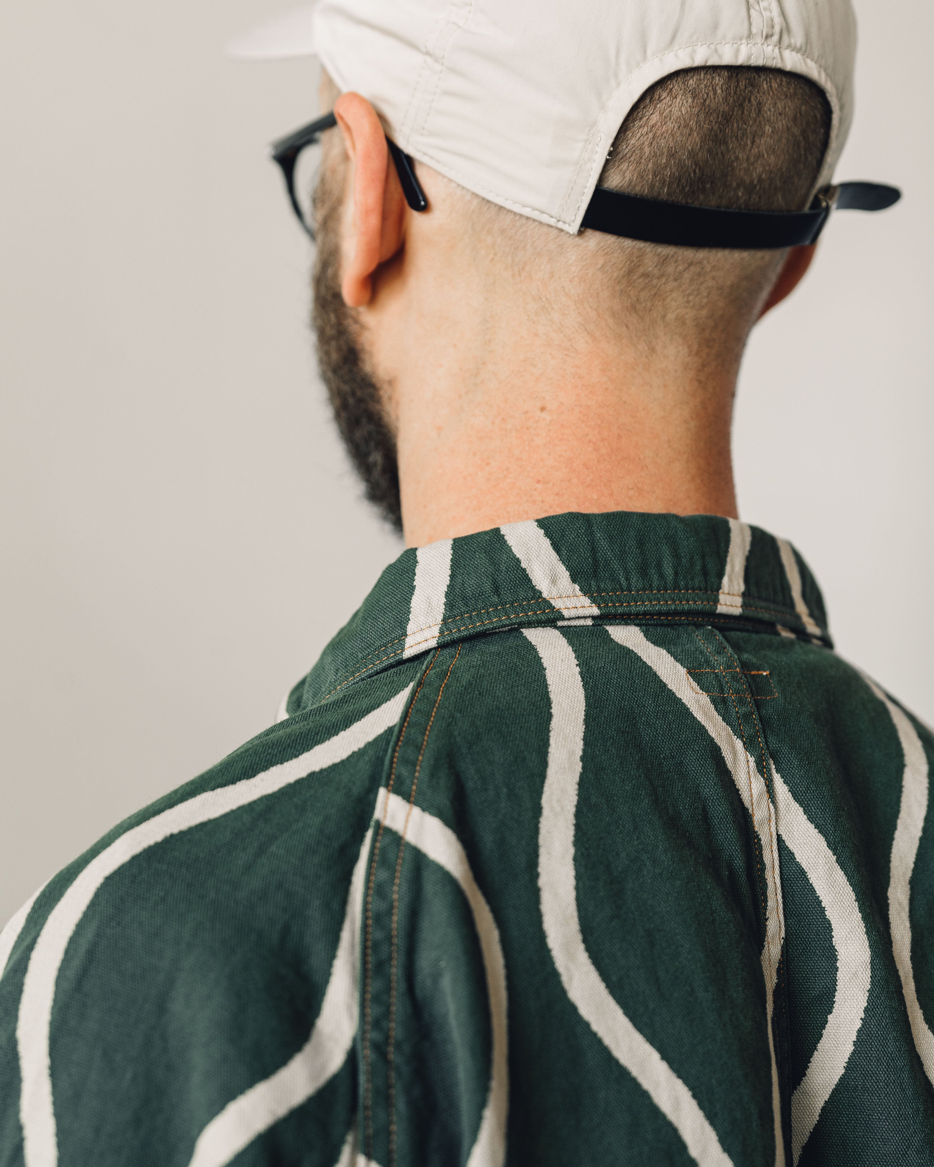 キャピタル　LINEN STRIPE CACTUS COVERALL Kapital Linen Shadow Stripe Cactus Coverall, Gold – Glasswing