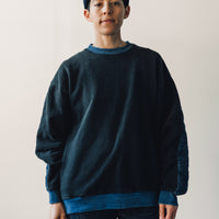 Kapital Fleece/Denim Quilted Big Sweatshirt