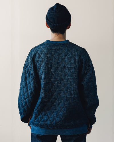 Kapital Fleece/Denim Quilted Big Sweatshirt