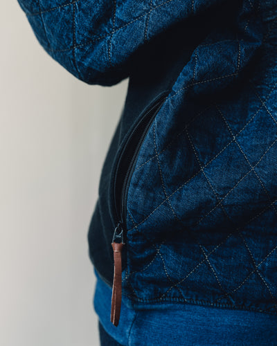 Kapital Fleece/Denim Quilted Big Sweatshirt