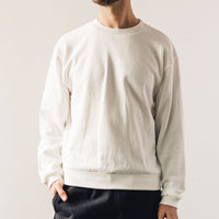 Kapital Eco Fleece Knit Crew Smile Patch, White