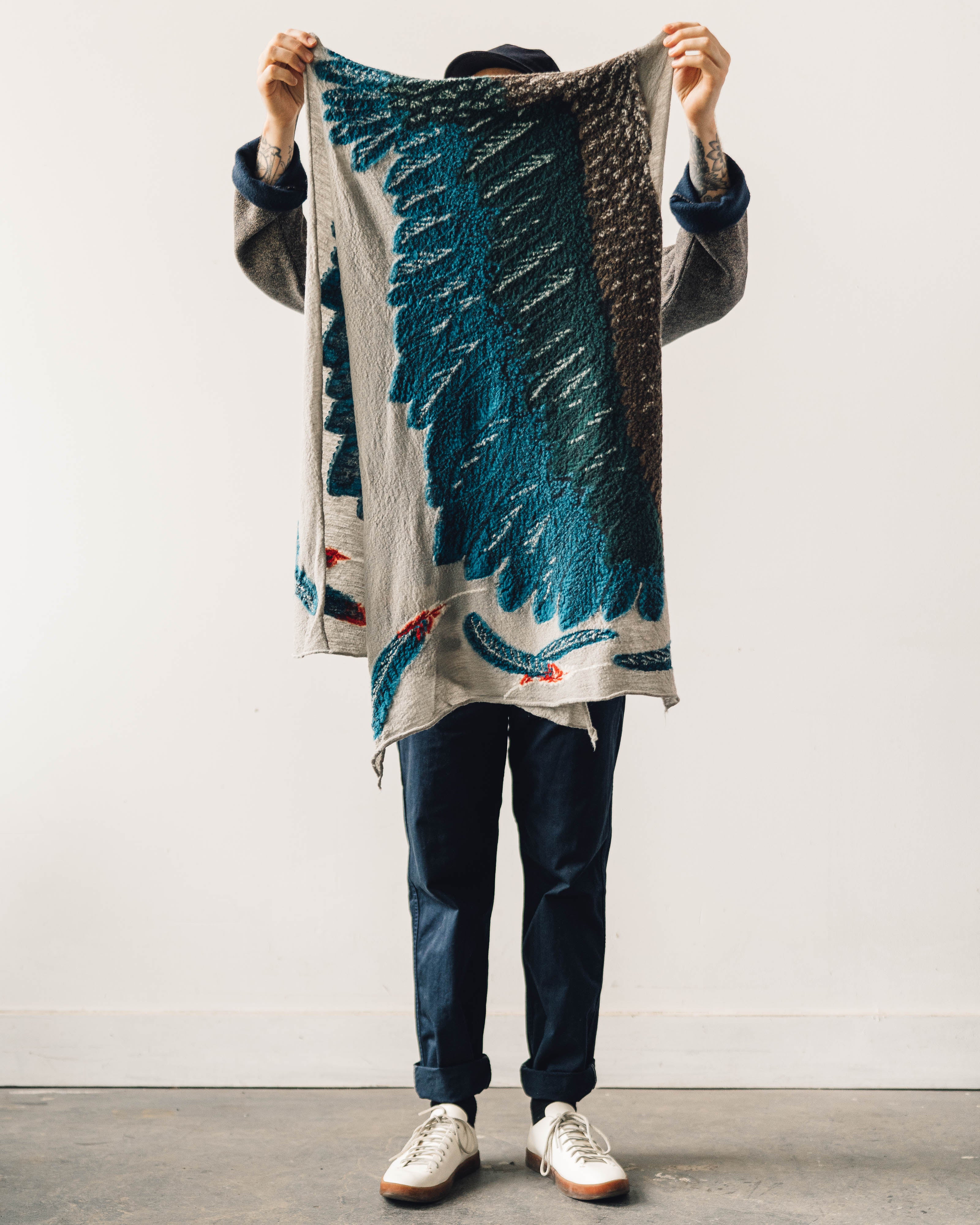 Kapital Compressed Feather Wool Scarf, Beige – Glasswing