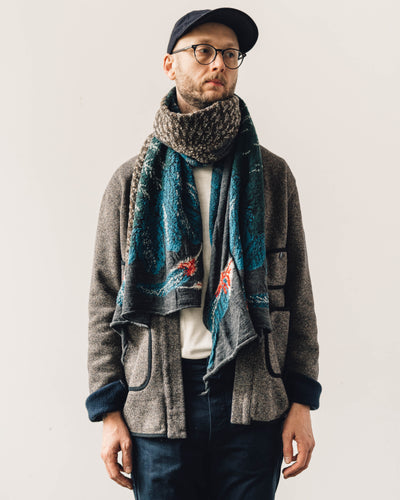 Kapital Compressed Feather Wool Scarf, Charcoal