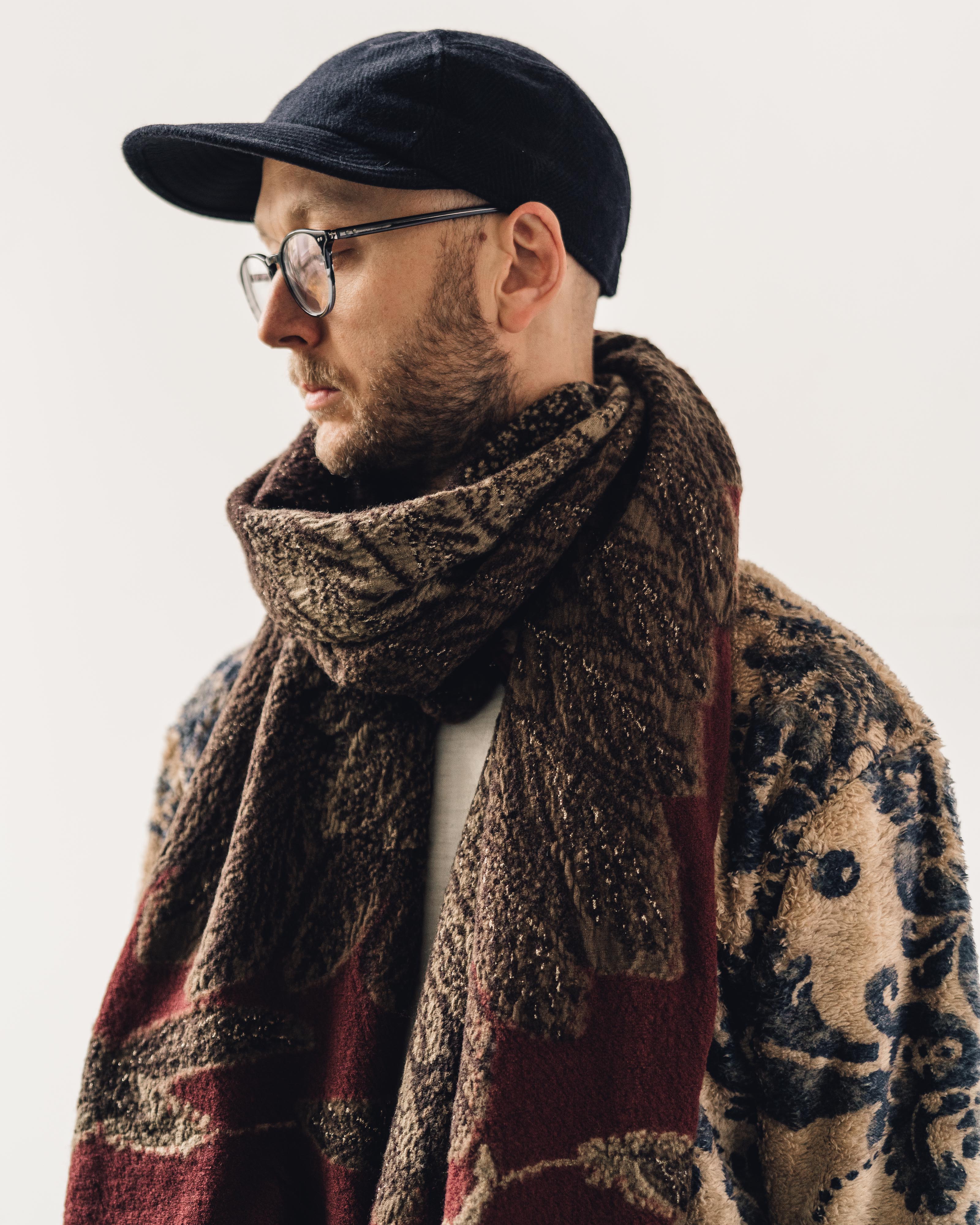 kapital ウール スカジャン ストール Kapital Compressed Wool Scarf Constellation, Black – Glasswing