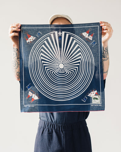 Kapital Big Maze Bandana, Navy