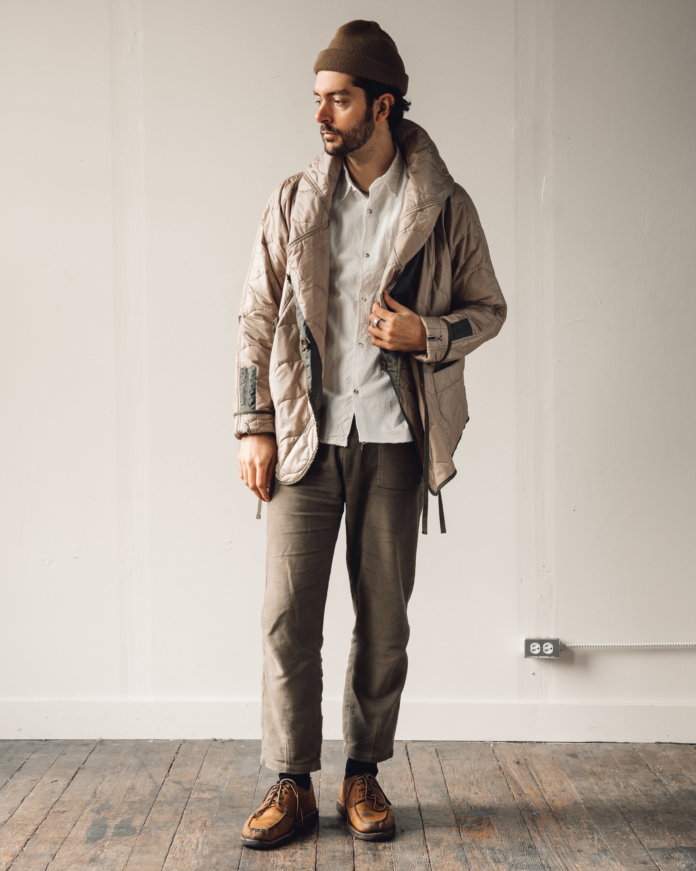 Kapital Nylon Quilting Ring Coat, Beige – Glasswing