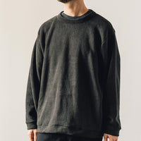 Kapital Reverse Fleece Big Crew Sweatshirt, Black