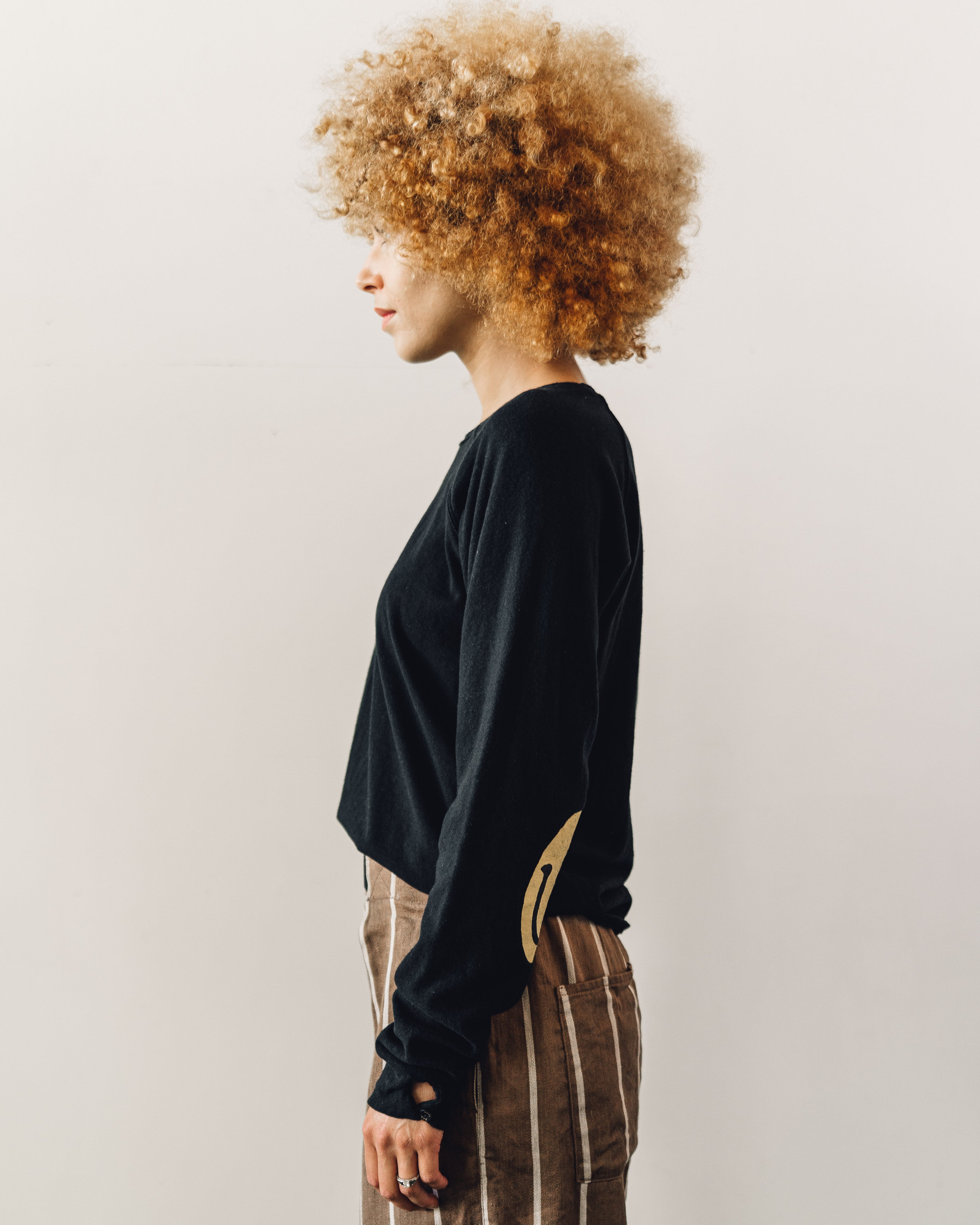 Kapital Smilie Patch Long Sleeve Tee, Black – Glasswing