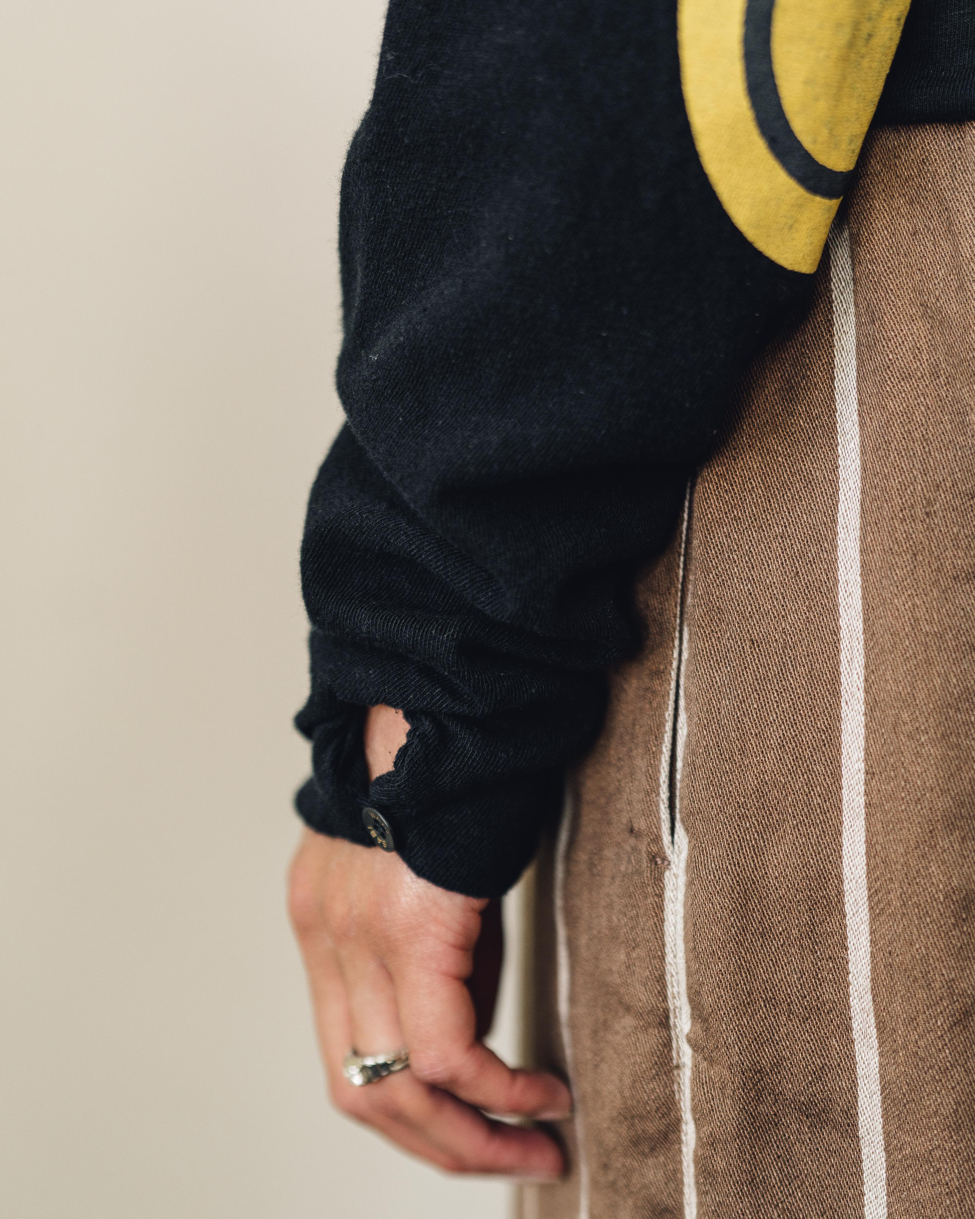 Kapital Smilie Patch Long Sleeve Tee, Black – Glasswing