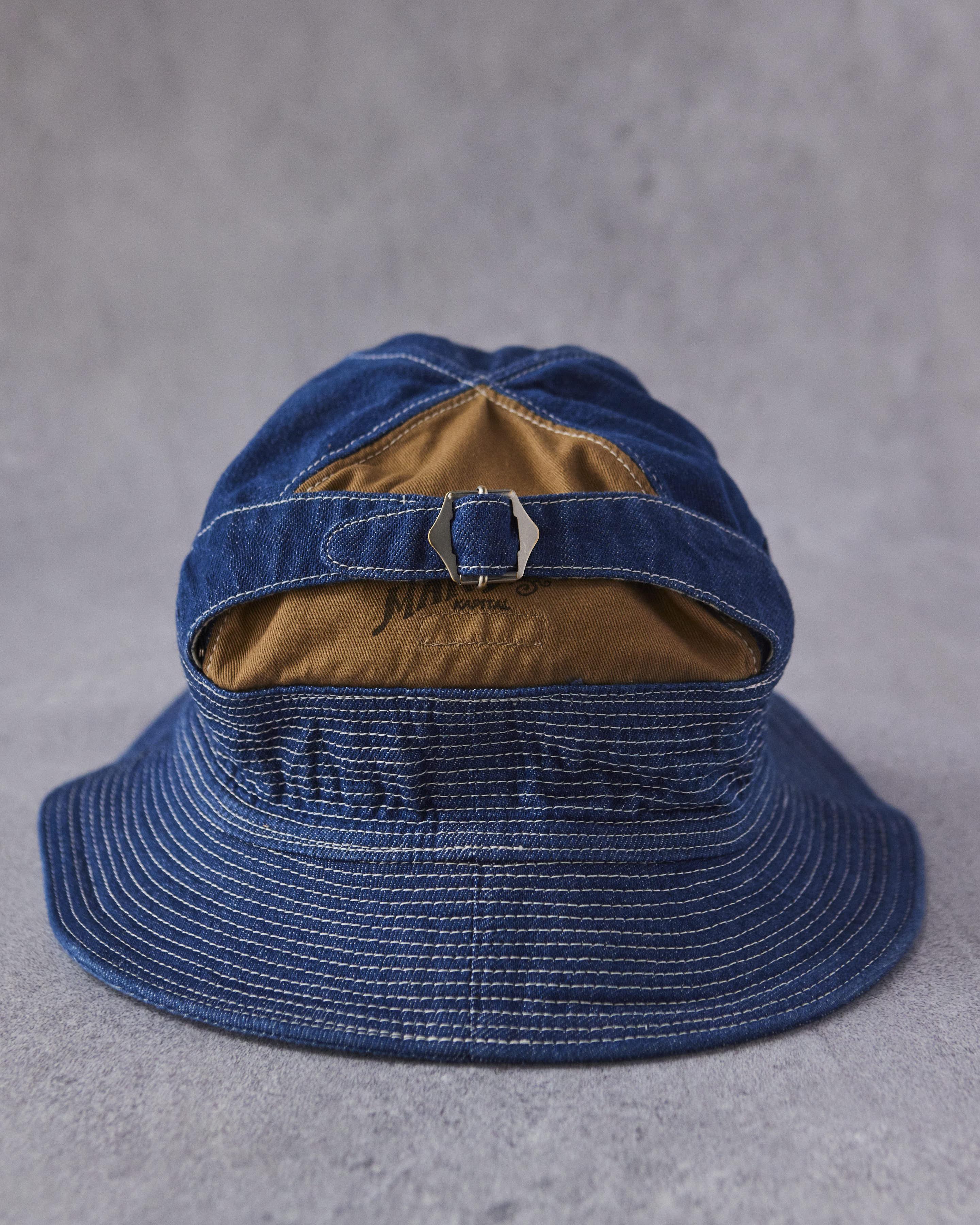 Kapital 11.5oz Denim The Old Man and the Sea Cap, Midtone – Glasswing