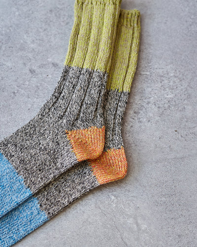 Kapital 56 Yarns Linen Grandrelle Socks, Yellow/Green