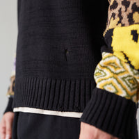 Kapital 5G Cotton Knit Hippie Sleeve Sweater, Black