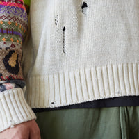 Kapital 5G Cotton Knit Hippie Sleeve Sweater, Ecru