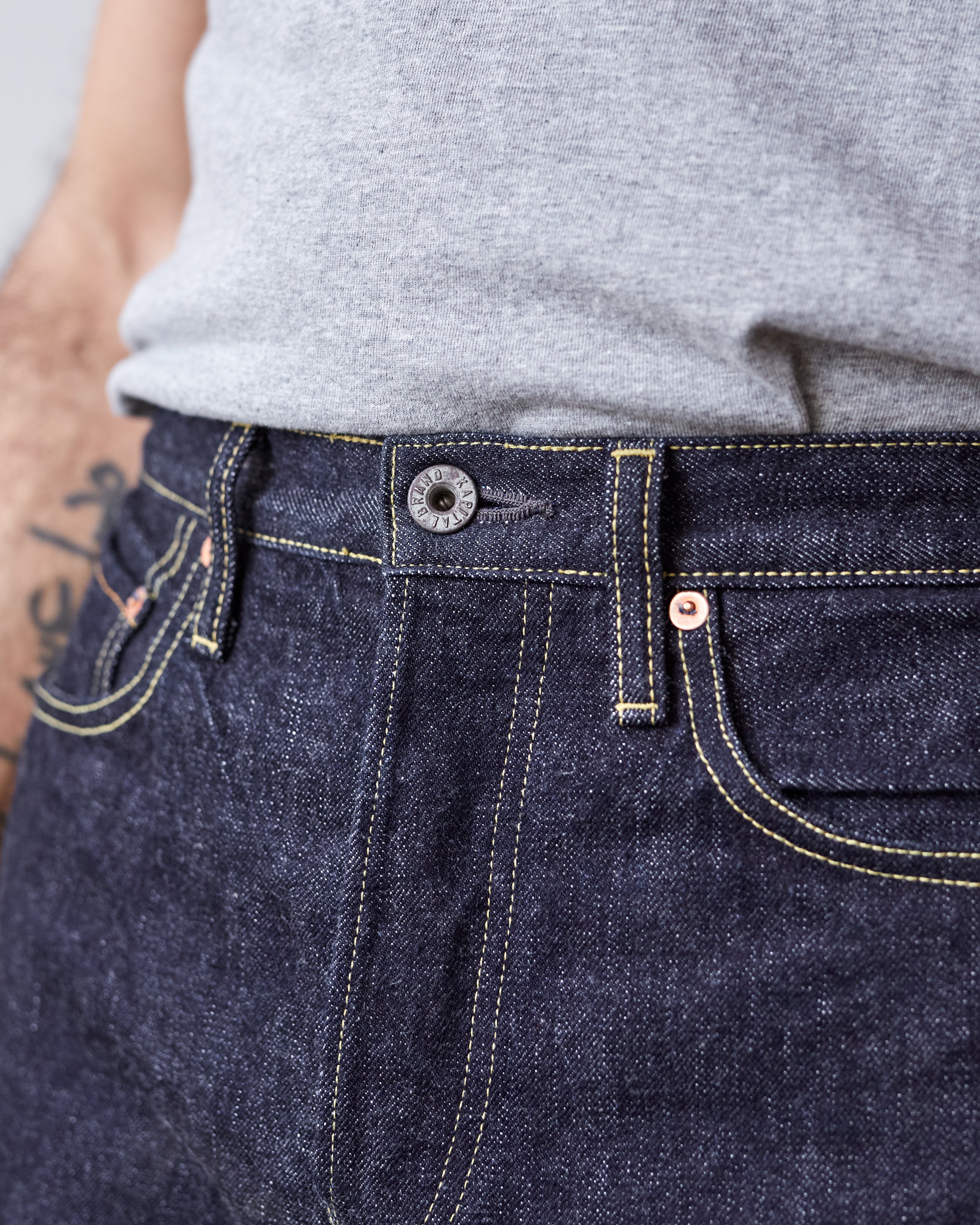 Kapital 5P Monkey Cisco Denim, One Wash – Glasswing