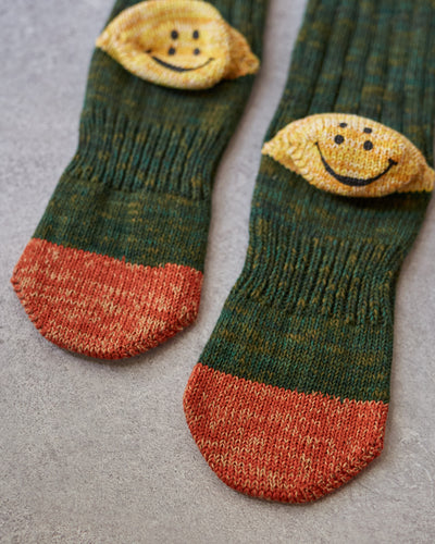 Kapital 60 Yarns Grandrelle Ivy Smiley Socks, Green