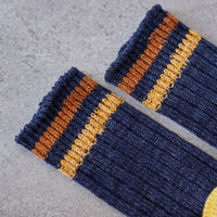 Kapital 60 Yarns Grandrelle Ivy Smilie Socks, Navy