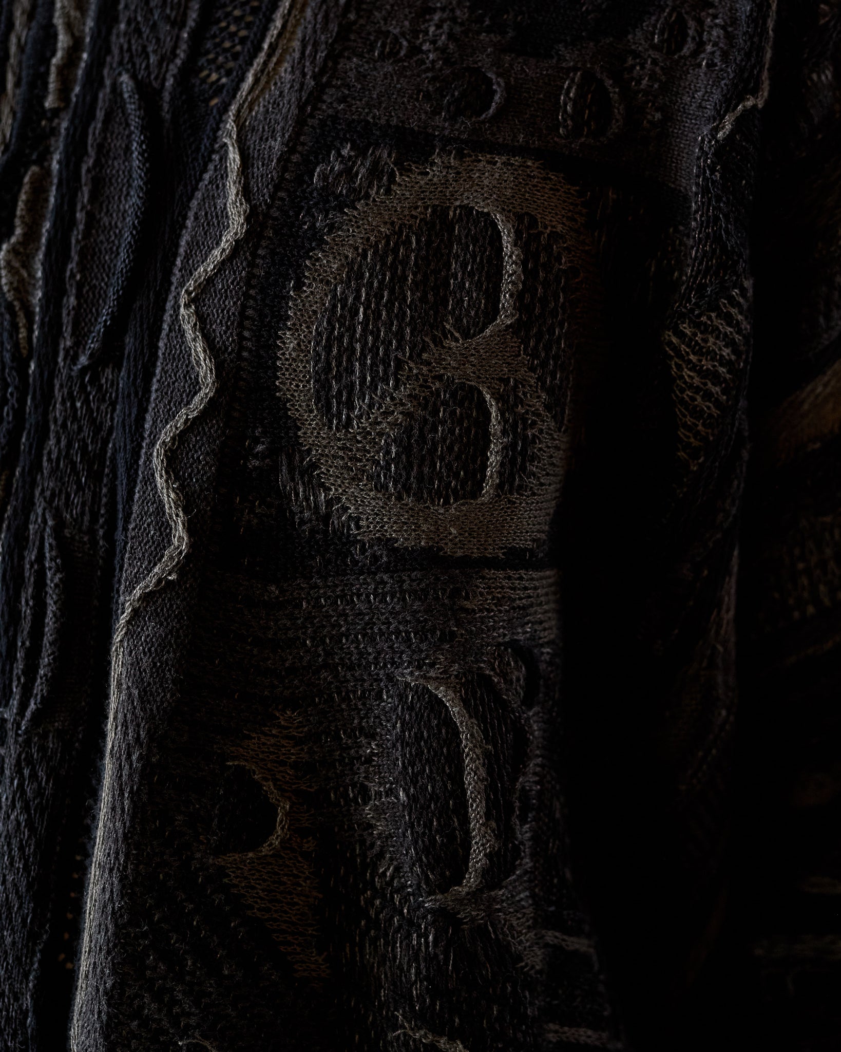 Kapital 7G Boro Gaudy Knit Sweater, Black