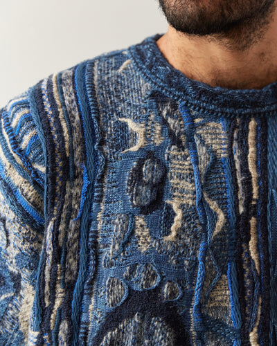 Kapital 7G Boro Gaudy Knit Sweater, Navy