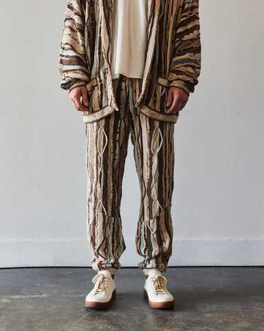 DAMASK Stripe Fleece EASY Pants - Beige