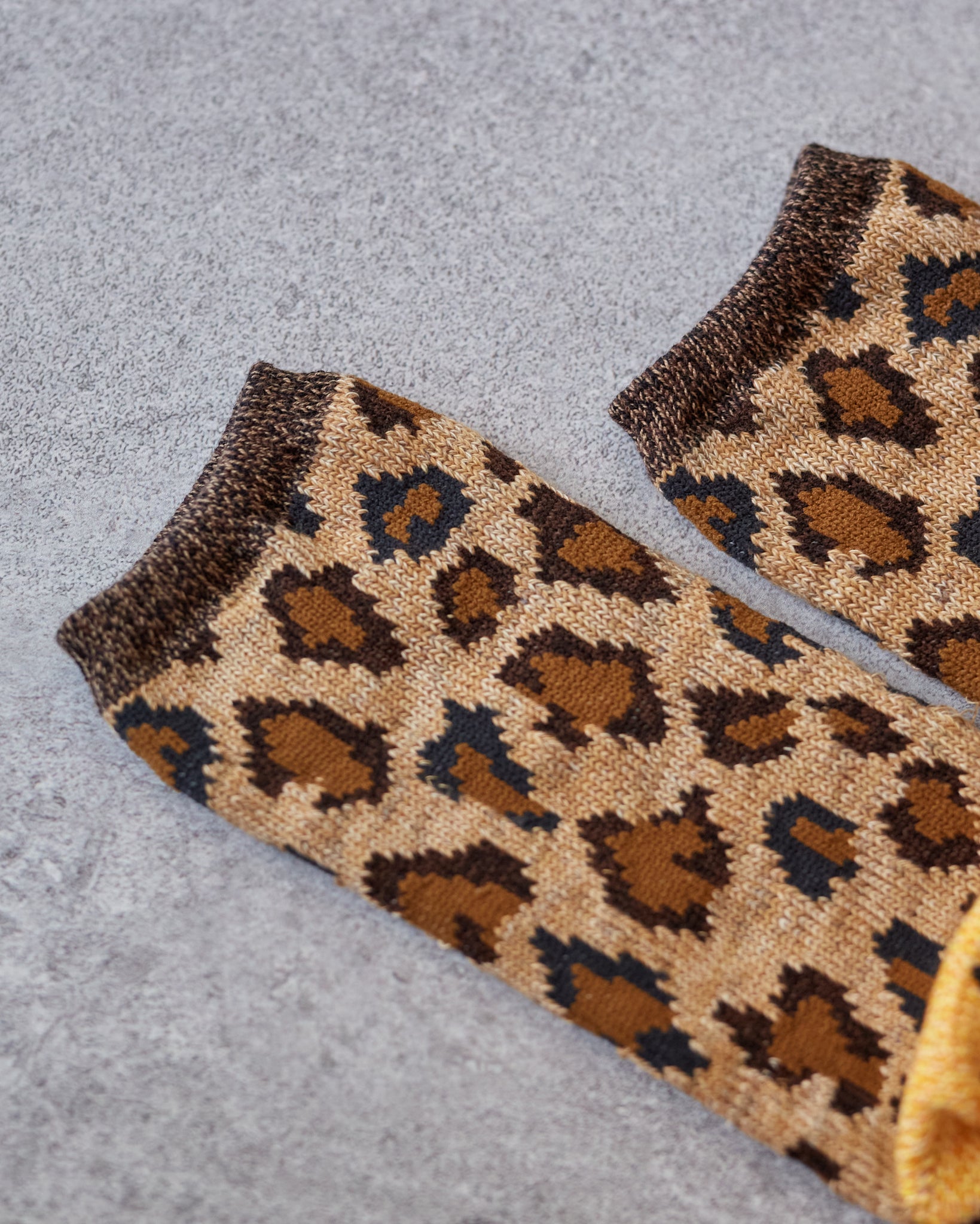 Kapital 84 Yarns Leopard Smilie Socks, Brown