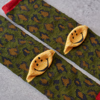Kapital 84 Yarns Leopard Smiley Socks, Green