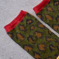 Kapital 84 Yarns Leopard Smiley Socks, Green