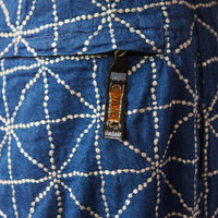 Kapital 8oz Denim Folk-Dojo Embroidery Easy Pants, Midtone