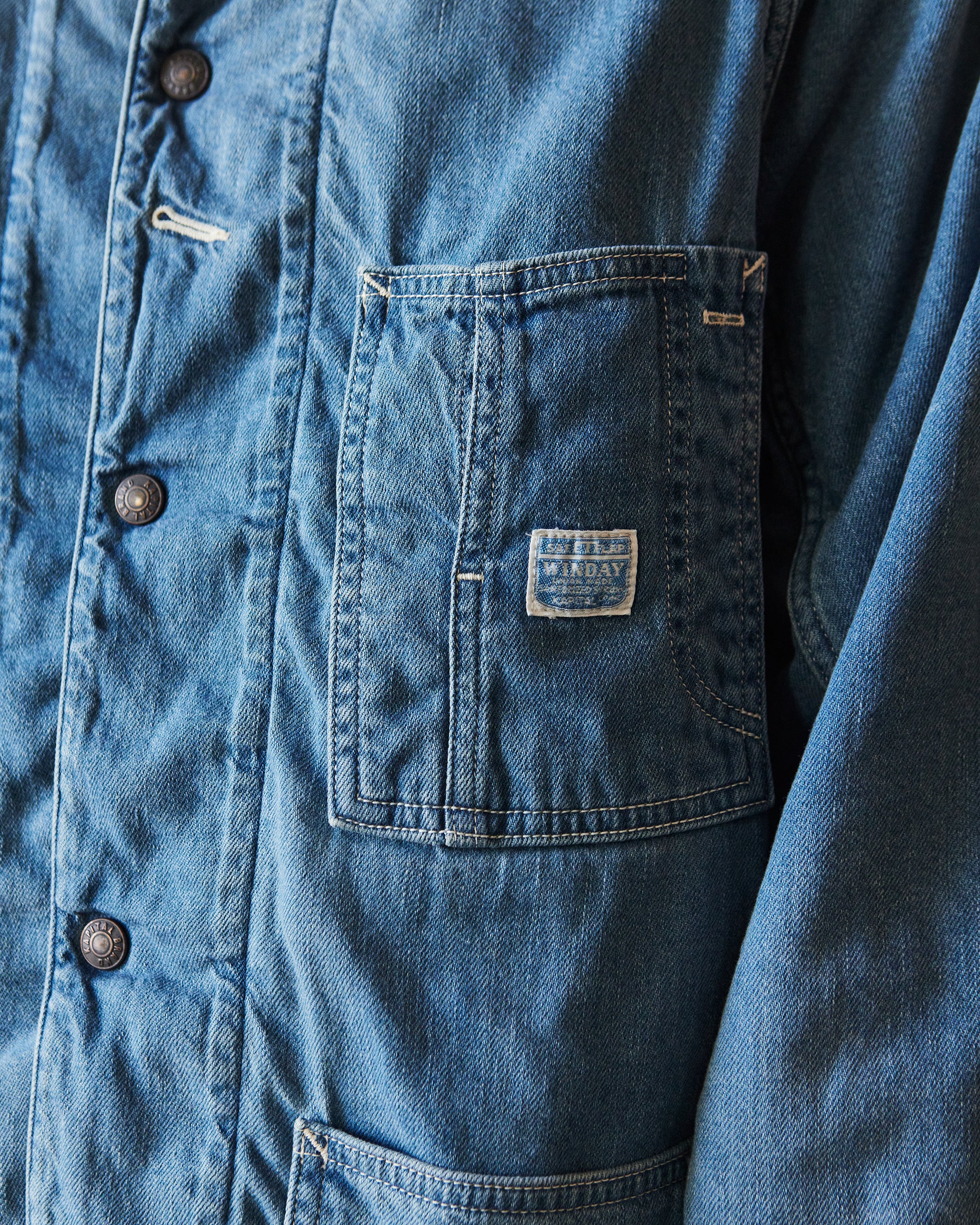 Kapital 8ozデニムライニングCACTUSカバーオール(インディゴ（加工 Kapital 8oz Denim Lined Cactus Coverall, Indigo Processed