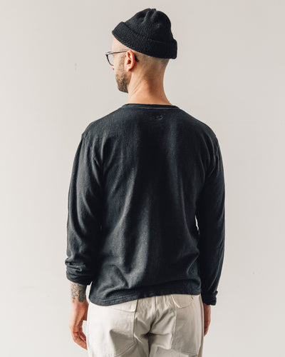 Kapital Amuse Knit Pocket Long Sleeve T, Black