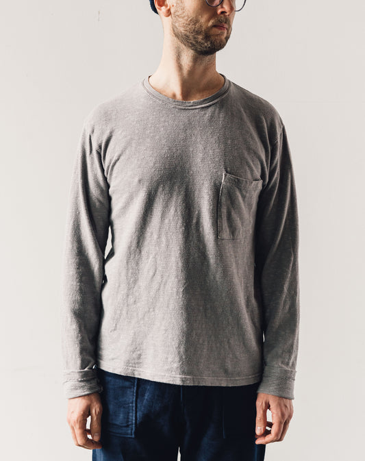 Kapital Amuse Knit Pocket Long Sleeve T, Ice Gray