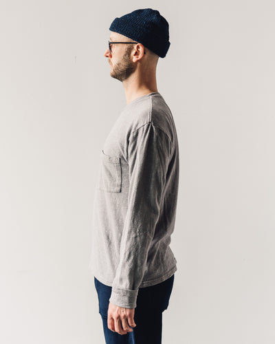 Kapital Amuse Knit Pocket Long Sleeve T, Ice Gray