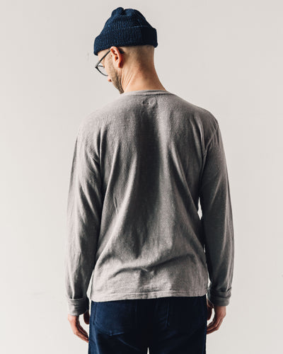 Kapital Amuse Knit Pocket Long Sleeve T, Ice Gray