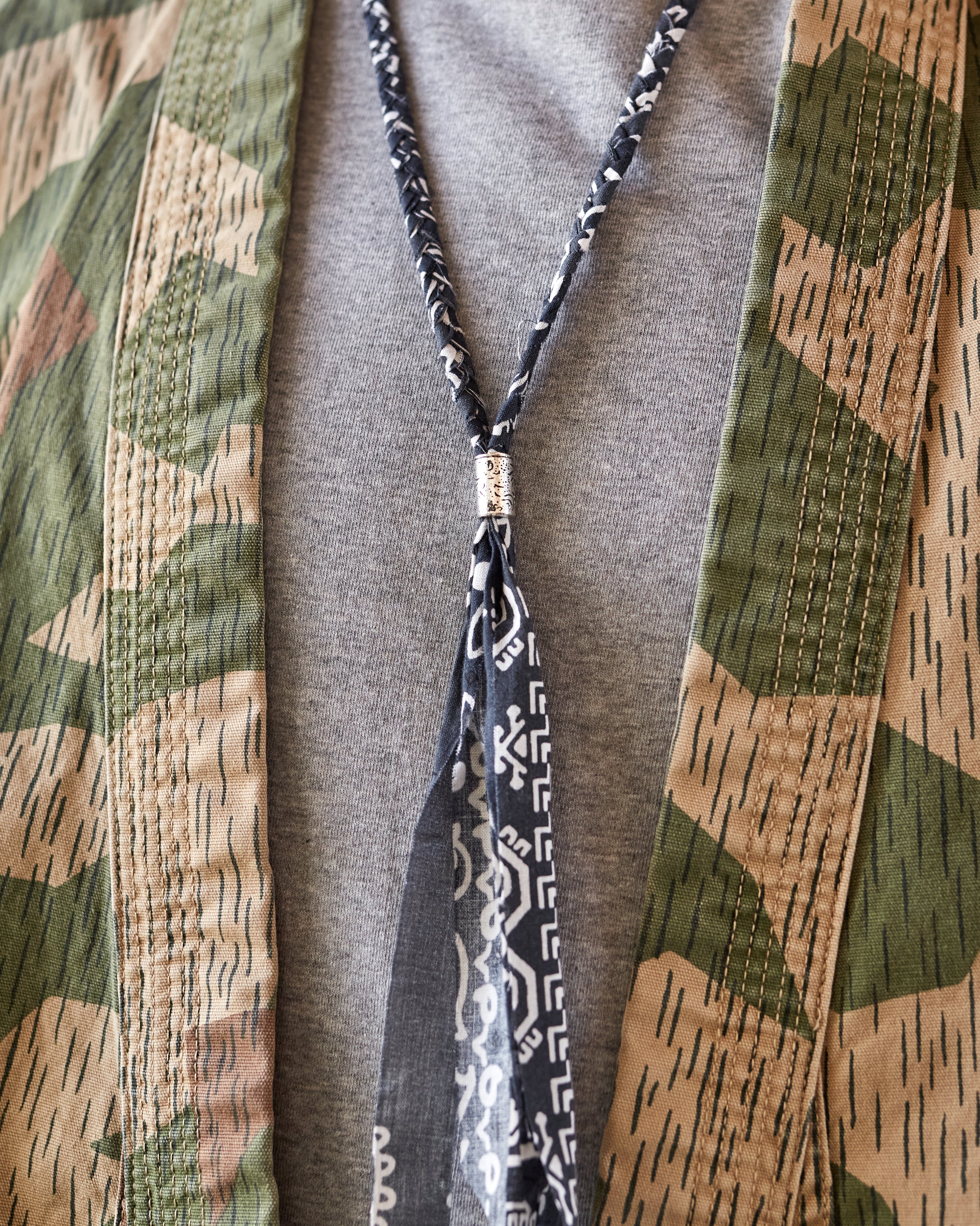 【KAPITAL】[KAPITAL] BANDANA NECKLACE 'LPU' Kapital Bandana Fringe Necklace, Black – Glasswing