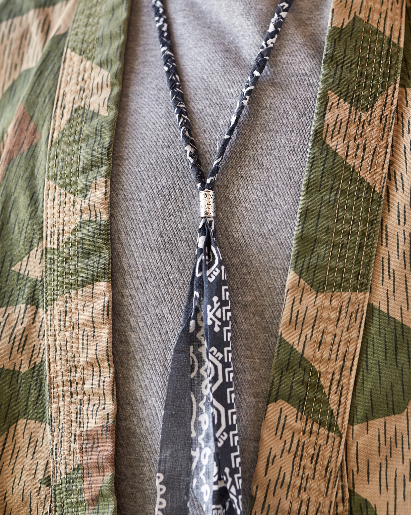 Kapital Bandana Fringe Necklace, Black | Glasswing