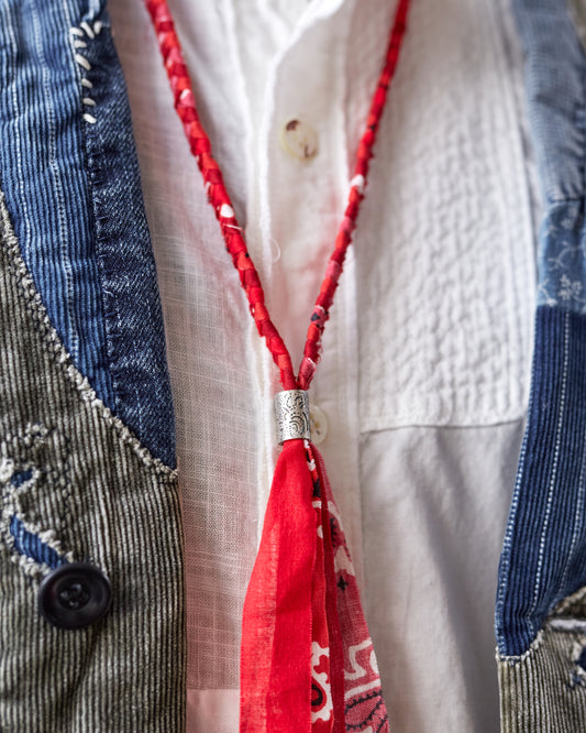 Kapital Bandana Fringe Necklace, Red