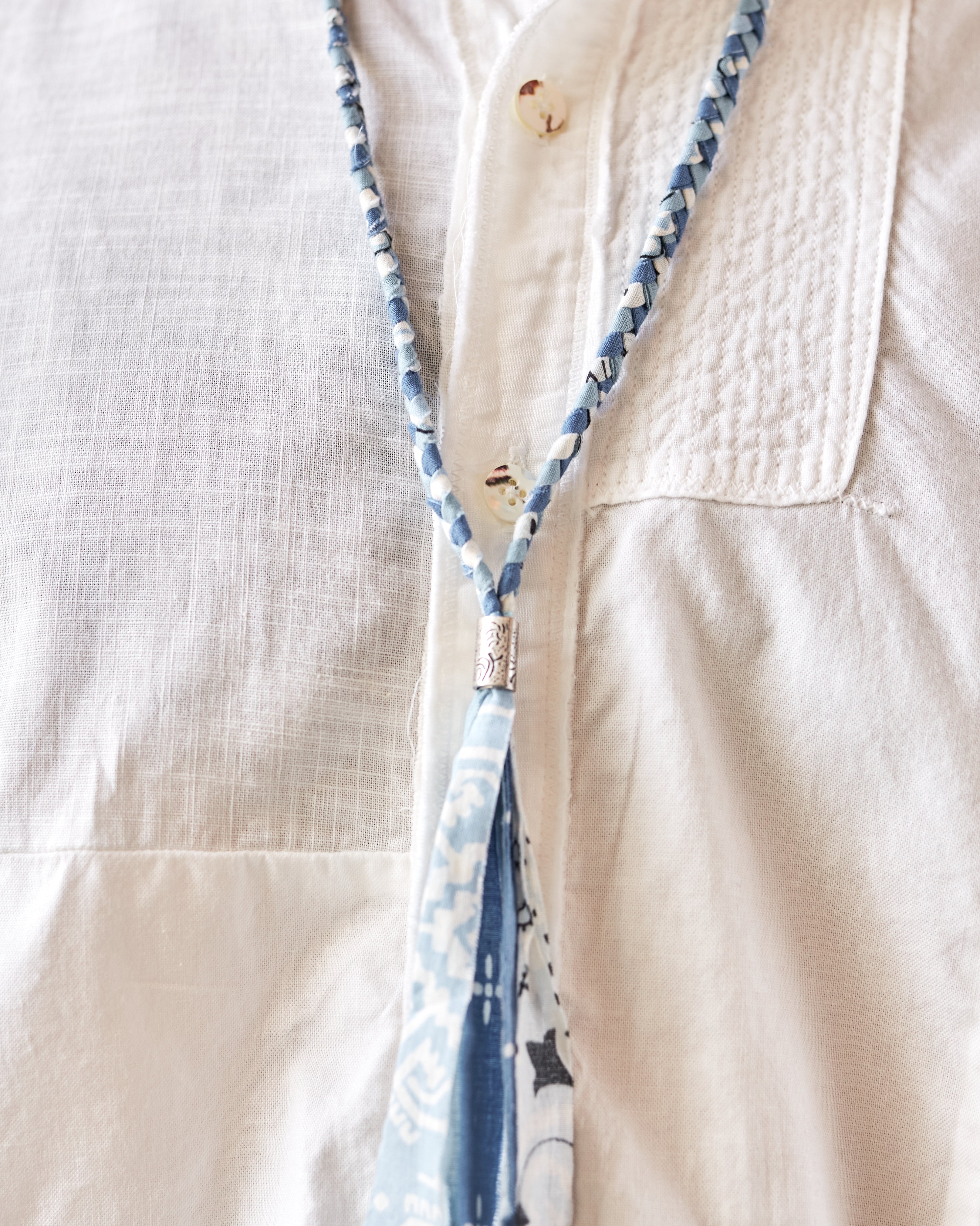 Kapital Bandana Fringe Necklace, Sax – Glasswing