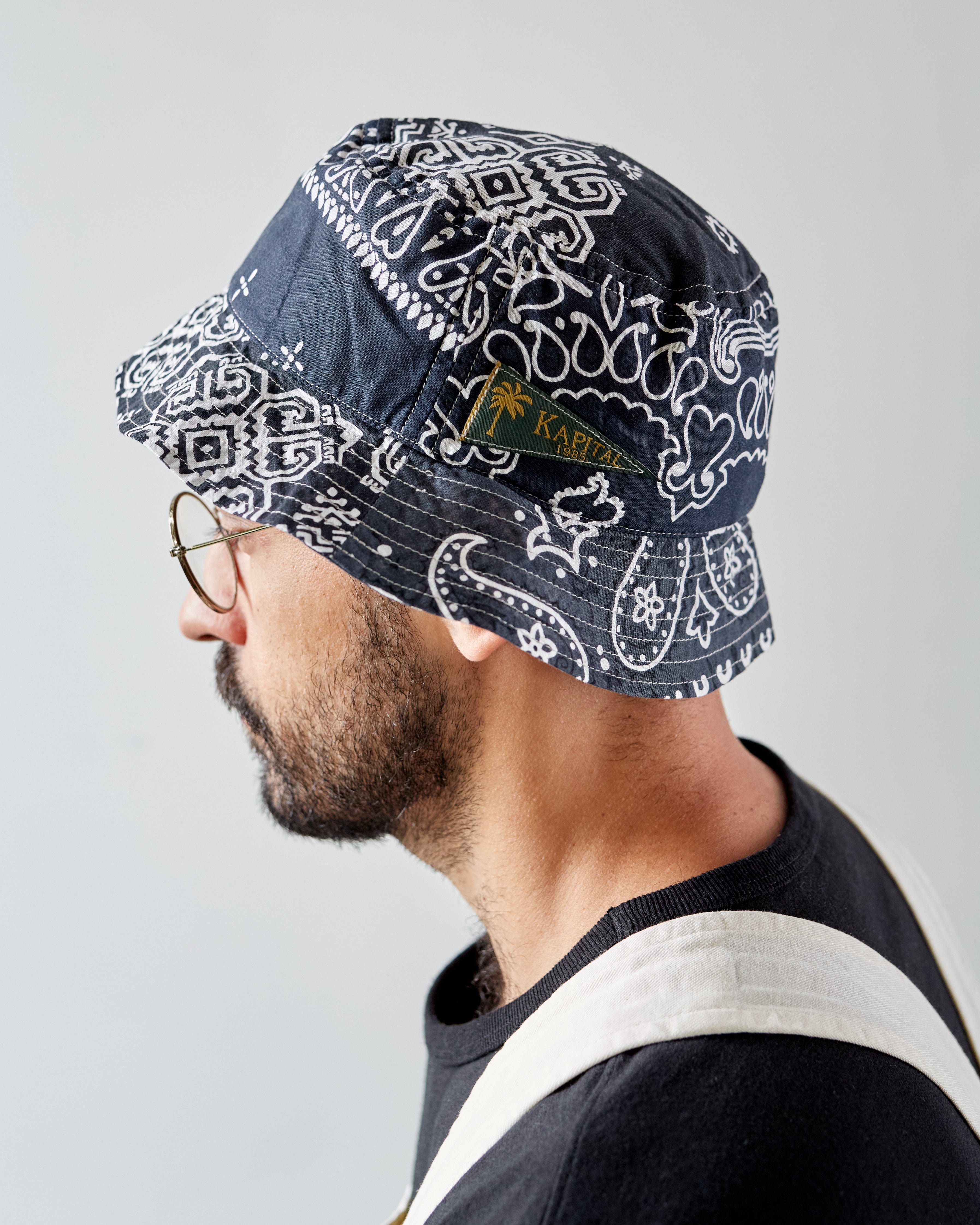 Kapital Bandana Patchwork Butch Hat, Black – Glasswing