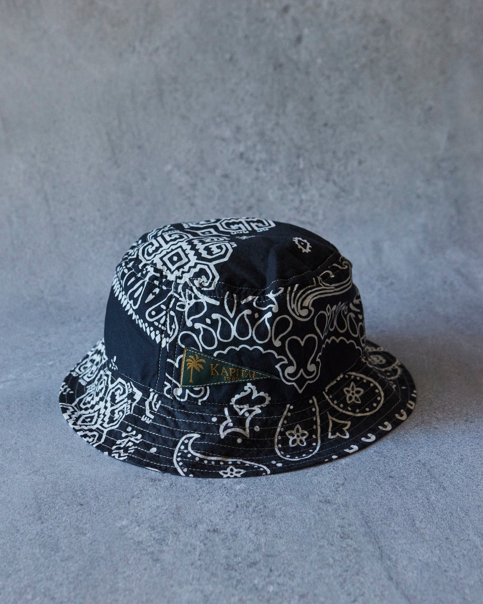 Kapital Bandana Patchwork Butch Hat, Black