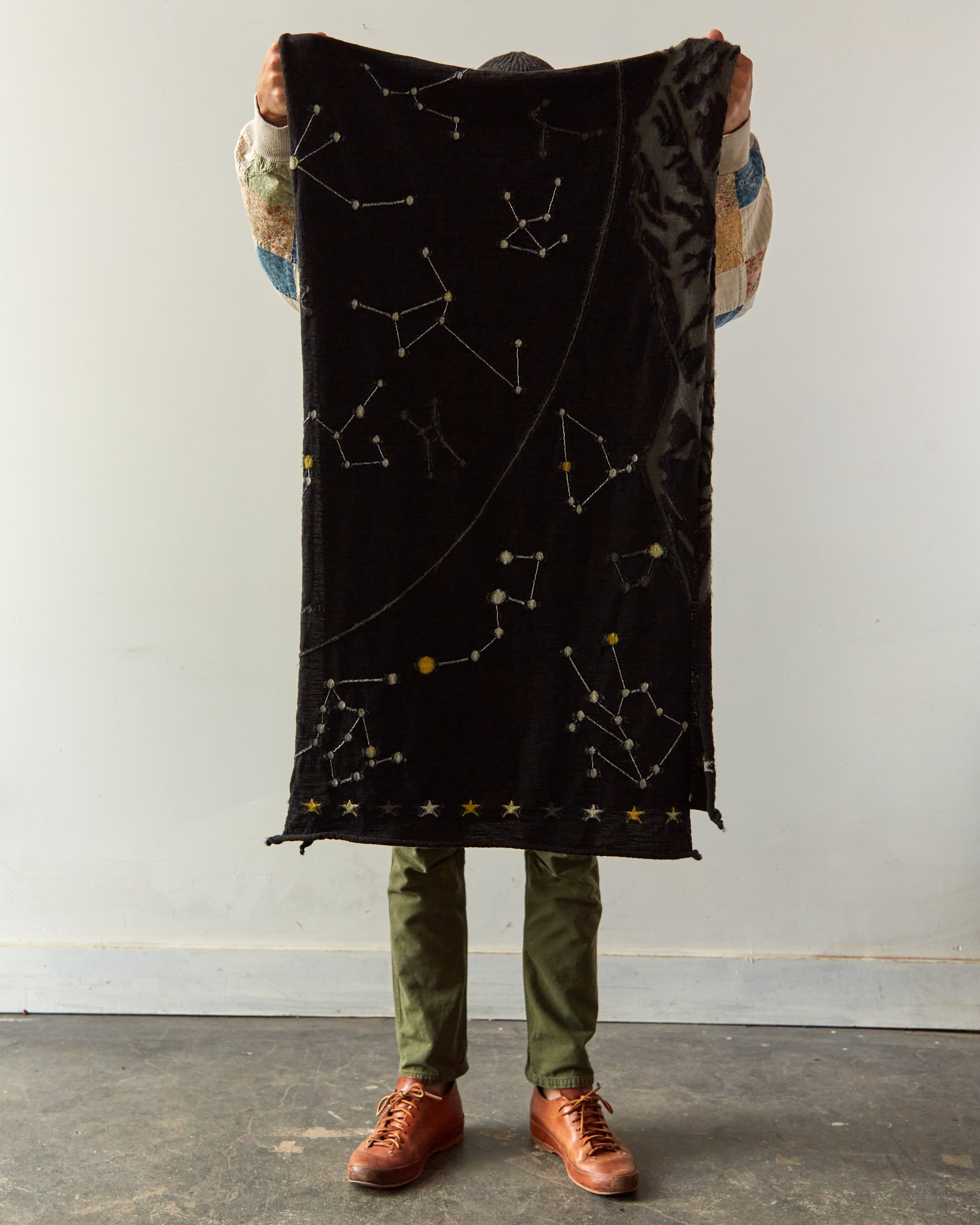 Kapital Compressed Wool Scarf Constellation, Black – Glasswing