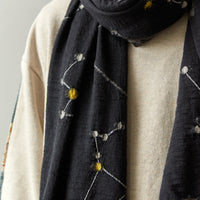 Kapital Compressed Wool Scarf Constellation, Black