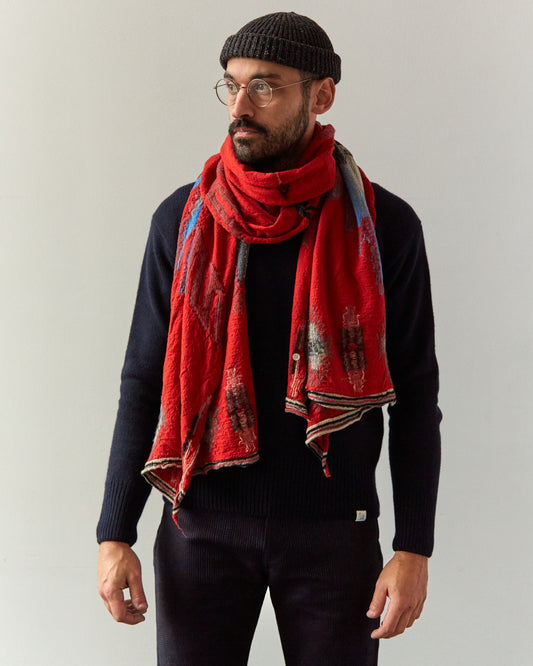 Kapital Compressed Wool Scarf Ortega Blanket, Red